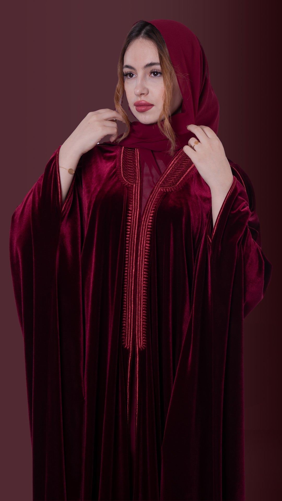 Velvet Charm (Bisht Abaya)