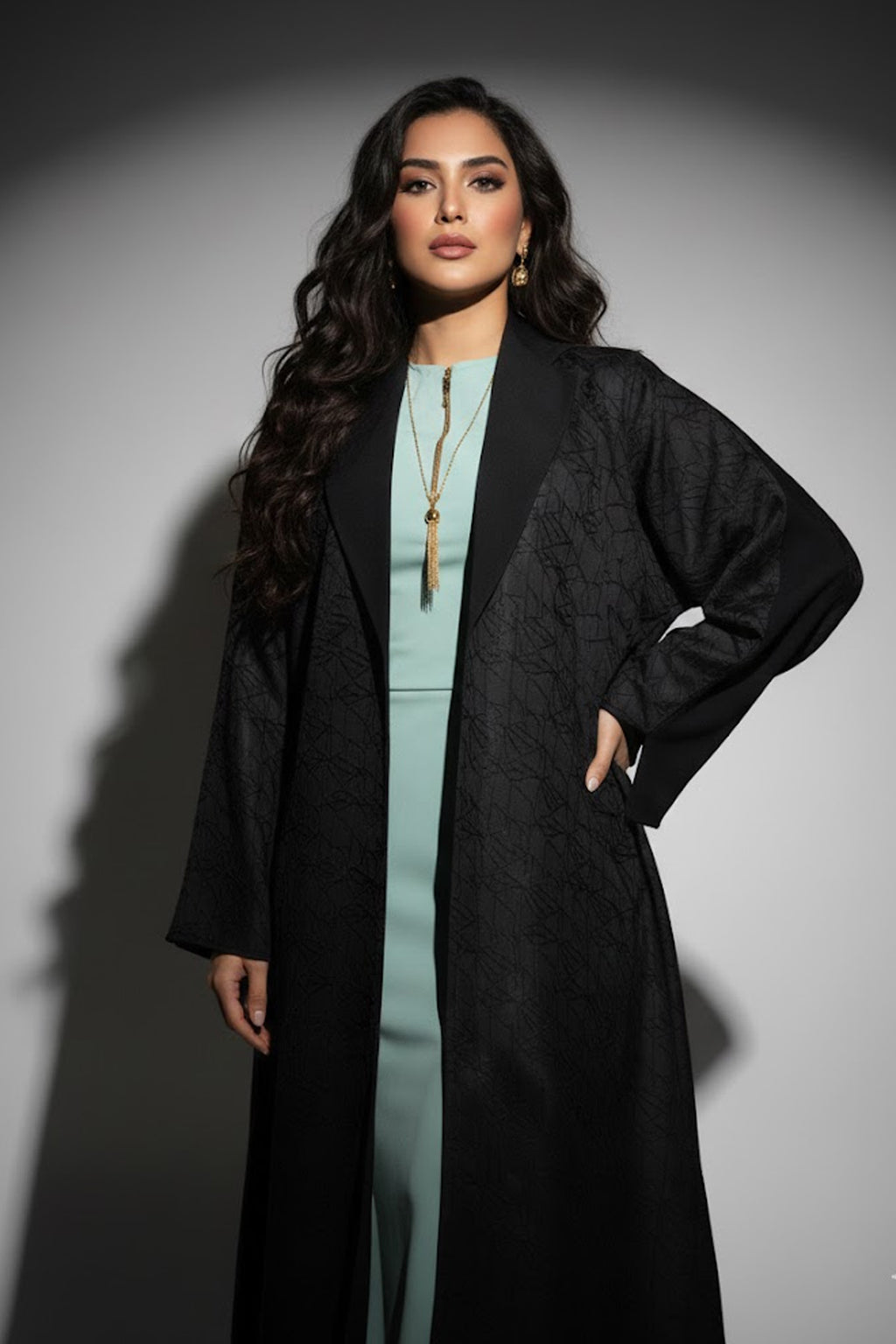 Geometric Blazer Abaya