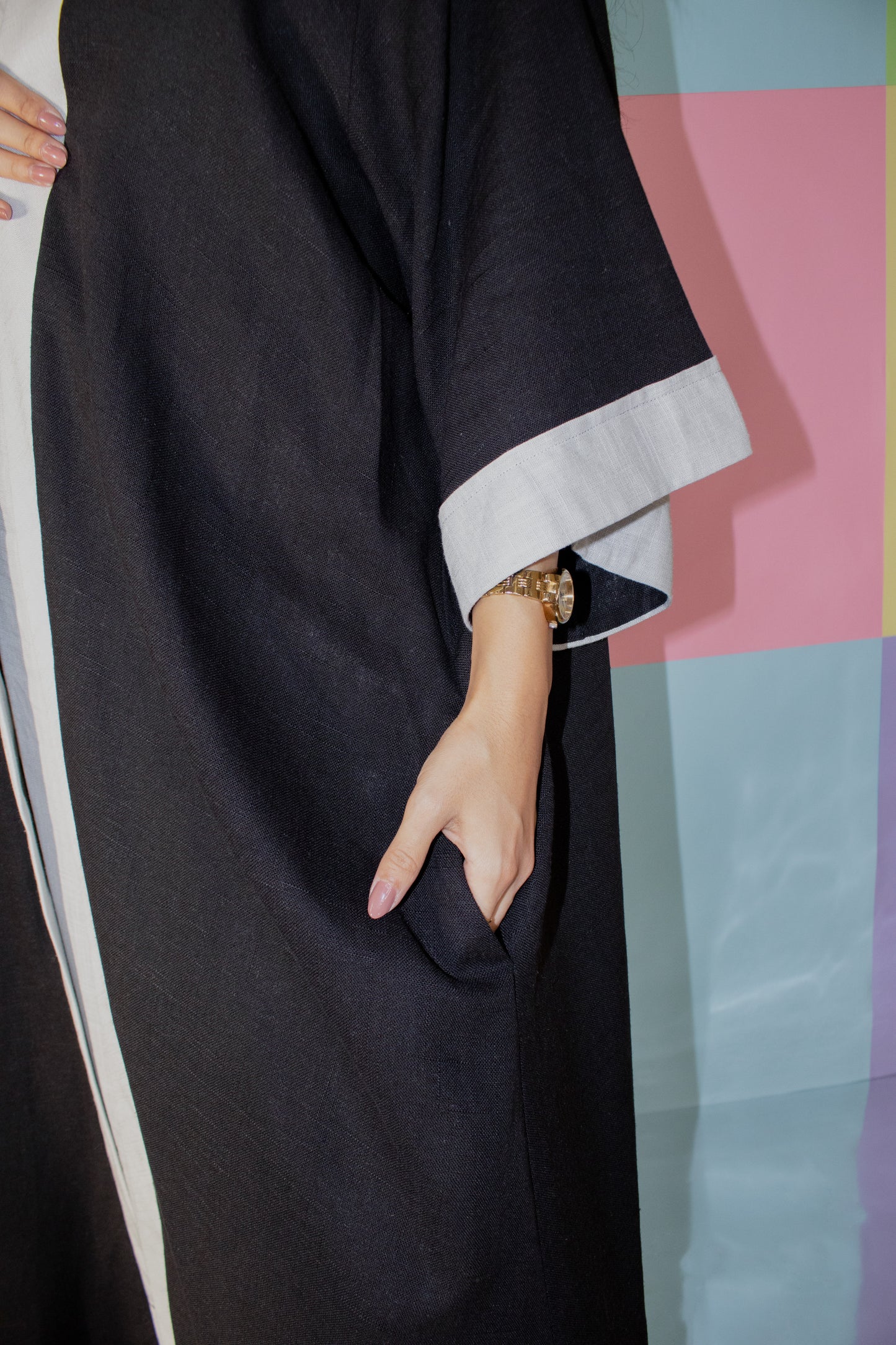 Charcoal Linen Abaya