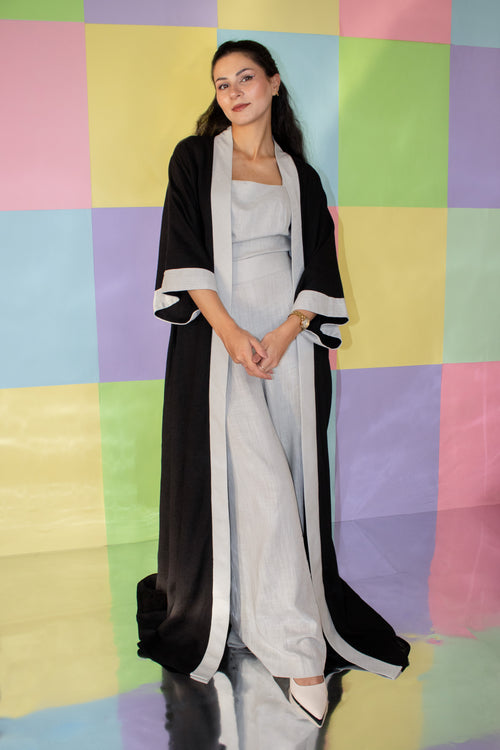 Charcoal Linen Abaya