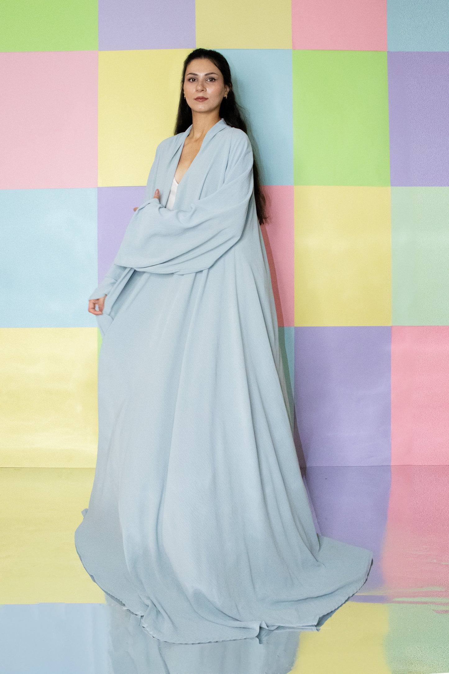 Pastel Blue Abaya