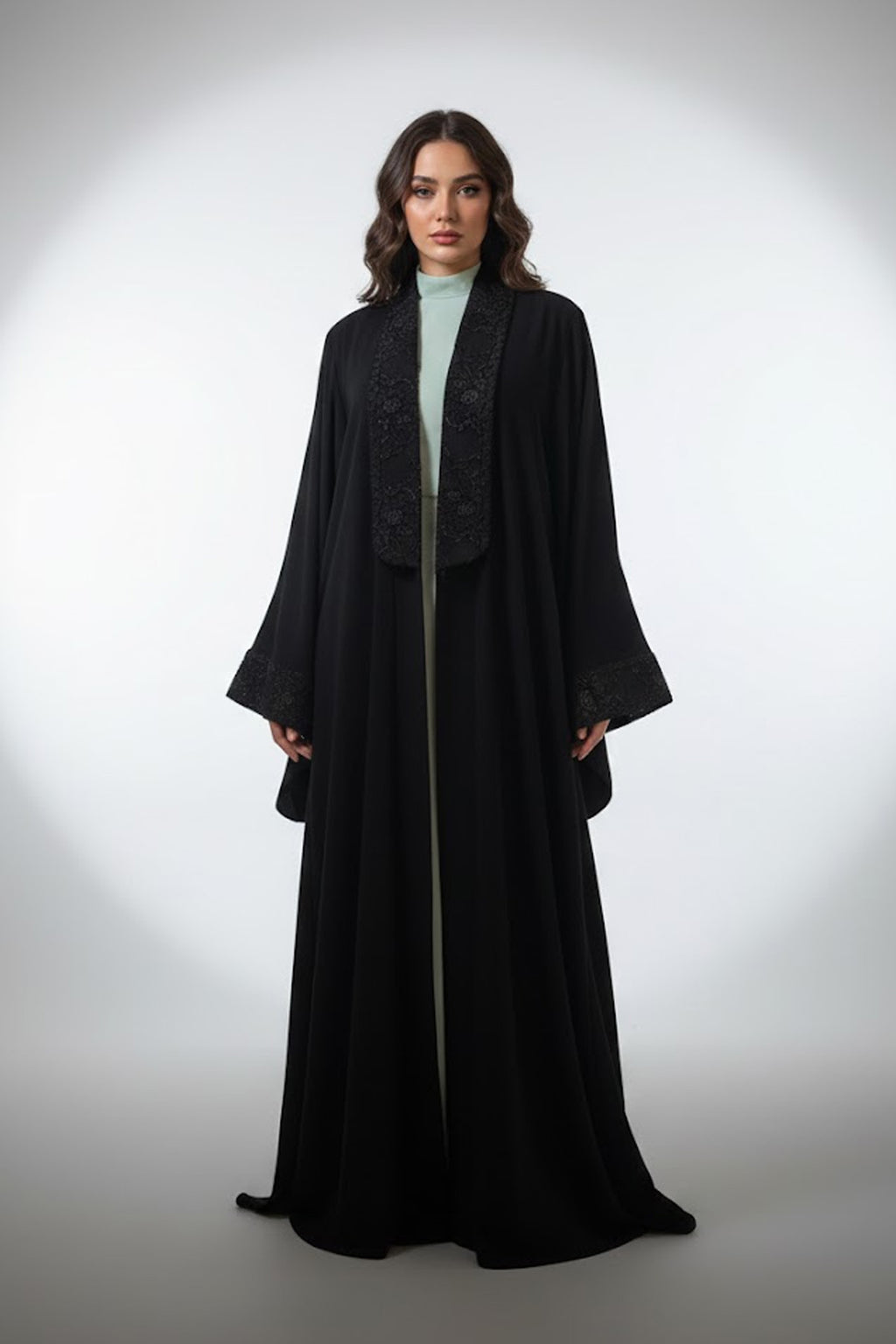 Lacey Collar Abaya