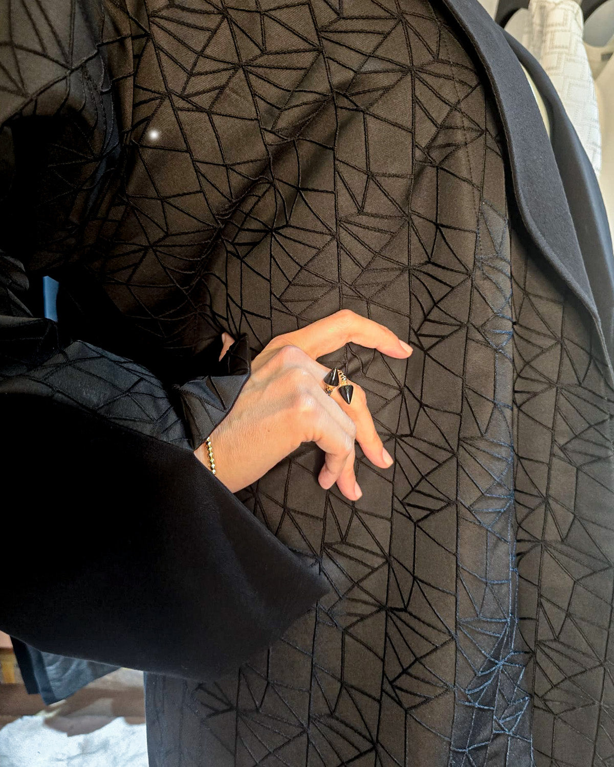 Geometric Blazer Abaya