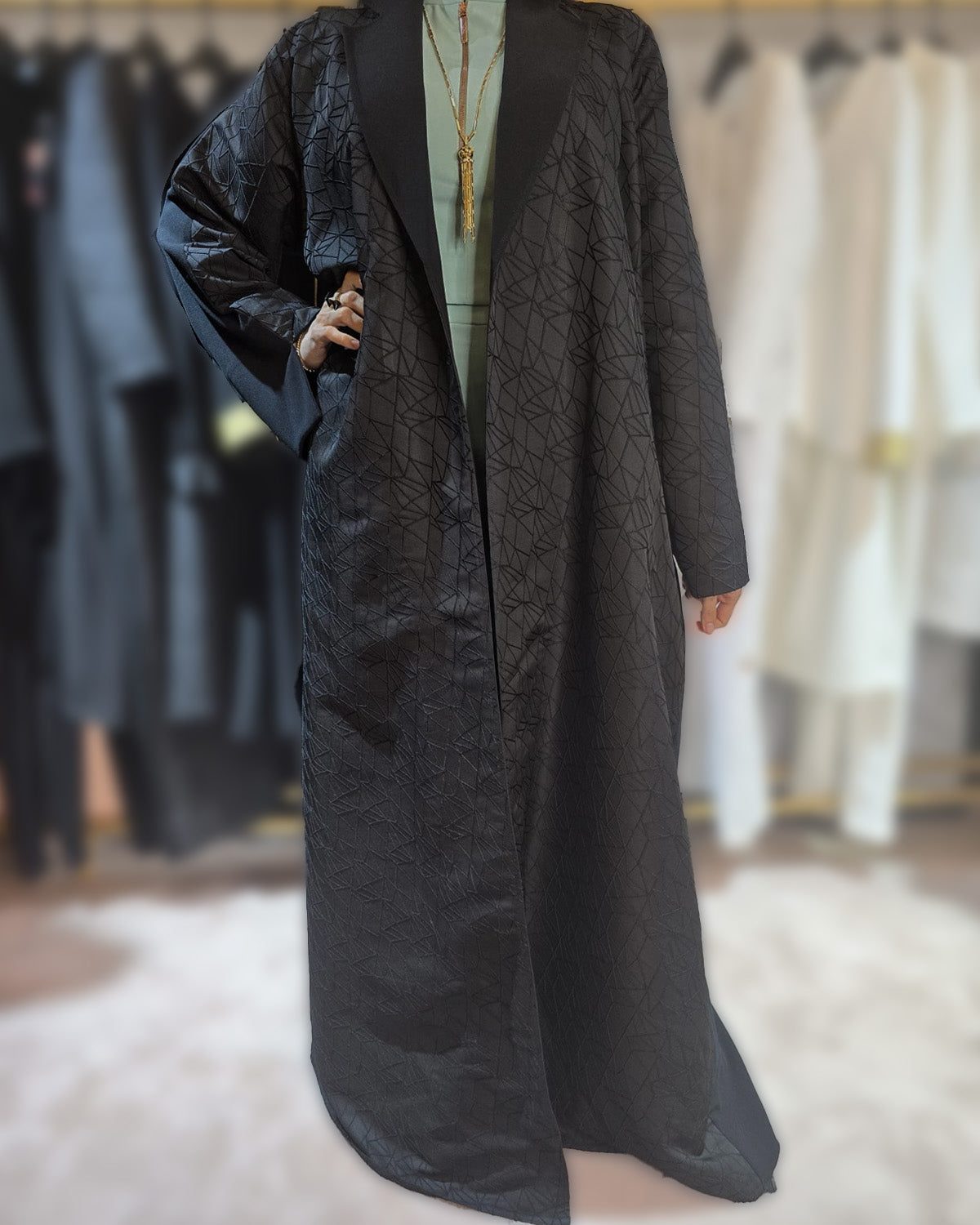Geometric Blazer Abaya