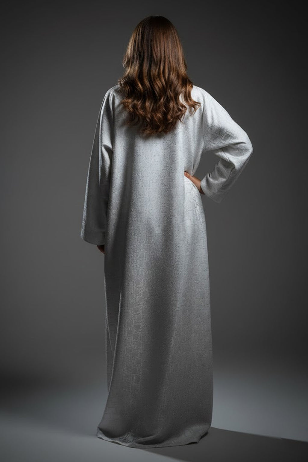 Half Patterned Blazer Abaya