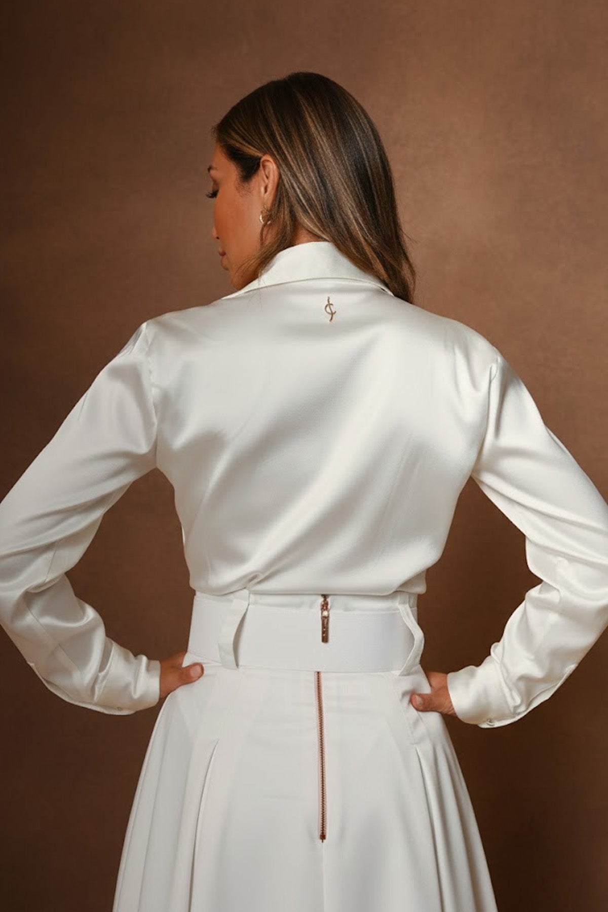 High Waist Pleated Skirt with Belt