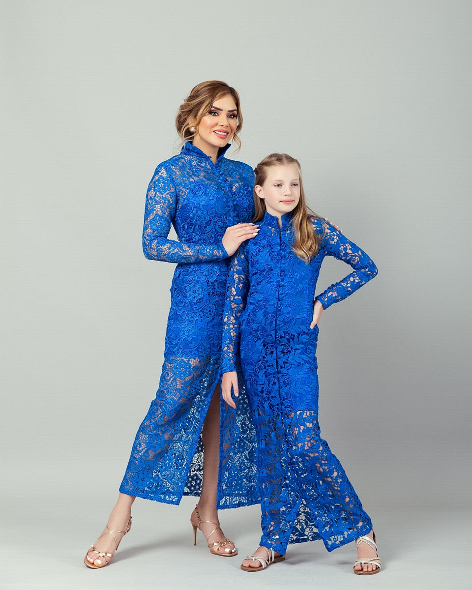 Maria Helena's Guipure Dress - Kids' - Royal Blue